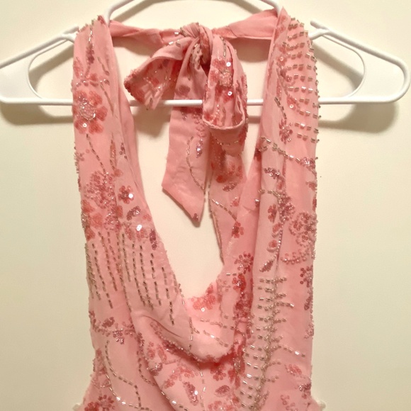 Elegant Pink Halter Dress - Picture 9 of 15